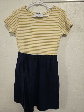 Old Navy Yellow & Navy Striped Knit Top Dress